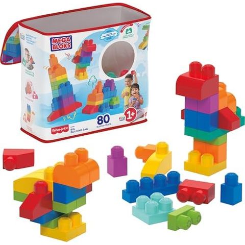 MEGA BLOKS Big Building Bag, 80 Blocks (Blue)